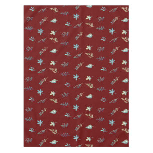 boombladeren botanische elegante eenvoudige blauwe tafelkleed