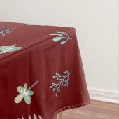 boombladeren botanische elegante eenvoudige blauwe tafelkleed (Voorbeeld)