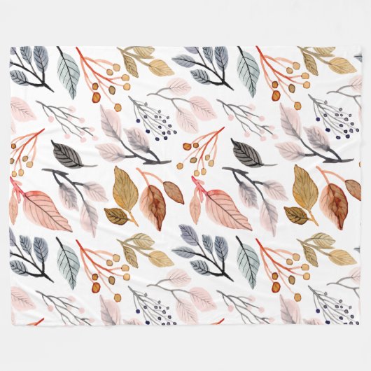 boombladeren fleece deken (Voorkant (Horizontaal))