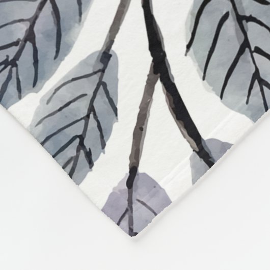 boombladeren fleece deken (Hoek)