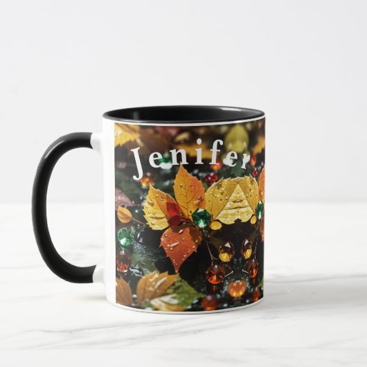 Boombladeren op Regen Koffie Mok (Links)