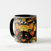 Boombladeren op Regen Koffie Mok (Voorkant links)