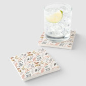 boombladeren stenen onderzetter (Zijkant)