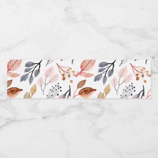 boombladeren waterfles etiket (Enkel label)