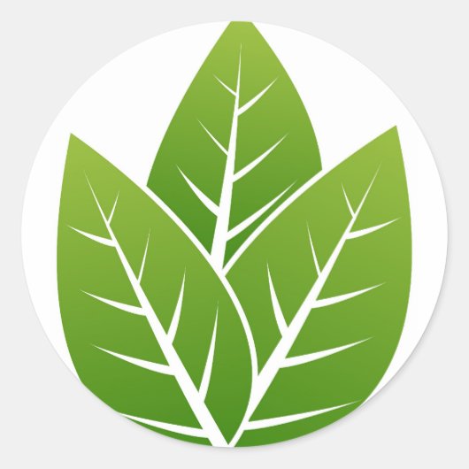 boombladteken ronde sticker (Voorkant)