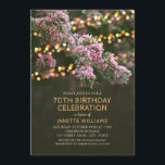 Boombloesem Verlichting Rustieke Bloemen 70ste Ver Kaart<br><div class="desc">Tree Blossom Lights Rustic Floral 70th Birthday Party Uitnodigingen. Voorzien van een prachtige tuinbloesem,  strijklichten met een trendy typografie. Geweldig voor rustiek,  buiten,  tuin,  land of een ander verjaardagsfeest. Ontworpen door superdazzle.com</div>
