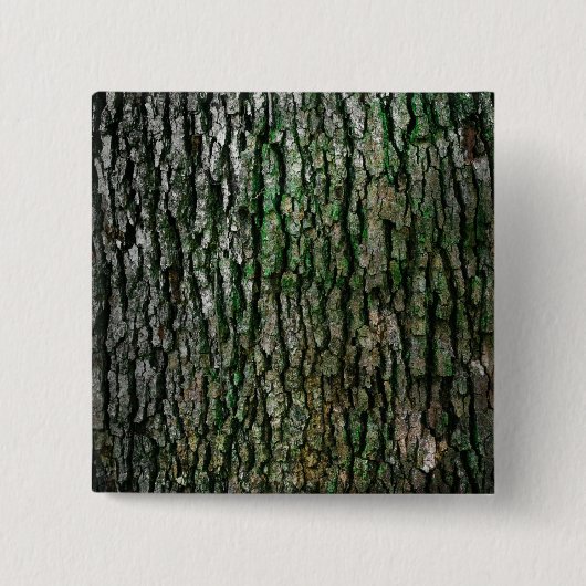 Boomboomstam (houtsschors) vierkante button 5,1 cm (Voorkant)