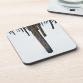 Boomboomstammen in sneeuw drankjes onderzetter (Linkerzijde)