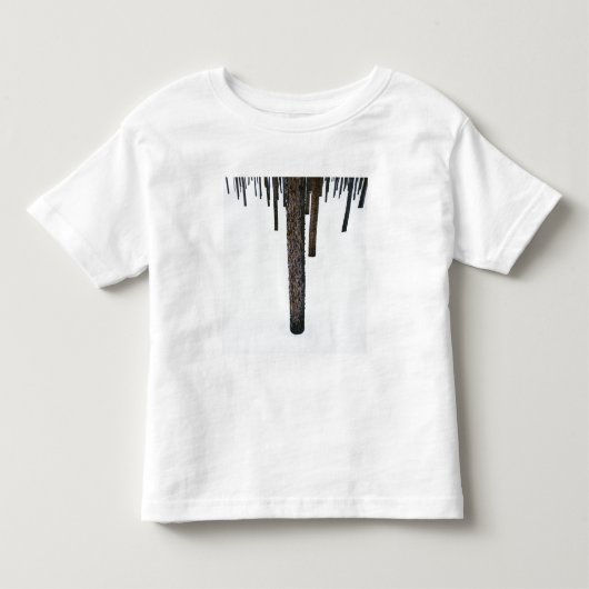 Boomboomstammen in sneeuw kinder shirts (Voorkant)