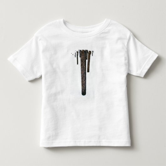 Boomboomstammen in sneeuw kinder shirts (Voorkant)