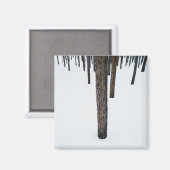 Boomboomstammen in sneeuw magneet (Voorkant / Achterkant)