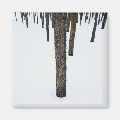 Boomboomstammen in sneeuw magneet (Voorkant)