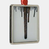 Boomboomstammen in sneeuw metalen ornament (Rechts)
