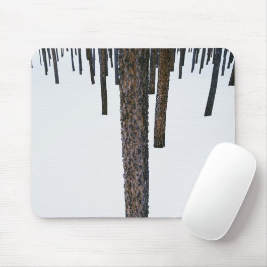 Boomboomstammen in sneeuw muismat (Met muis)