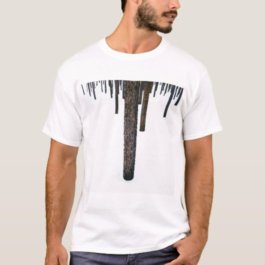Boomboomstammen in sneeuw t-shirt (Voorkant)