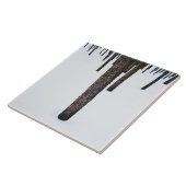 Boomboomstammen in sneeuw tegeltje (Zijkant)