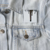 Boomboomstammen in sneeuw vierkante button 5,1 cm (In situ)