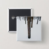 Boomboomstammen in sneeuw vierkante button 5,1 cm (Voorkant /achterkant)