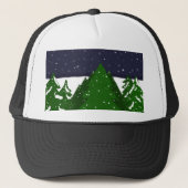 Boombos op een winternacht trucker pet (Voorkant)