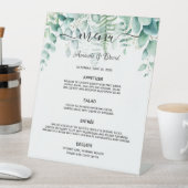 Boombossen met eucalyptus greenery reclamebord met voetstuk (Insitu)