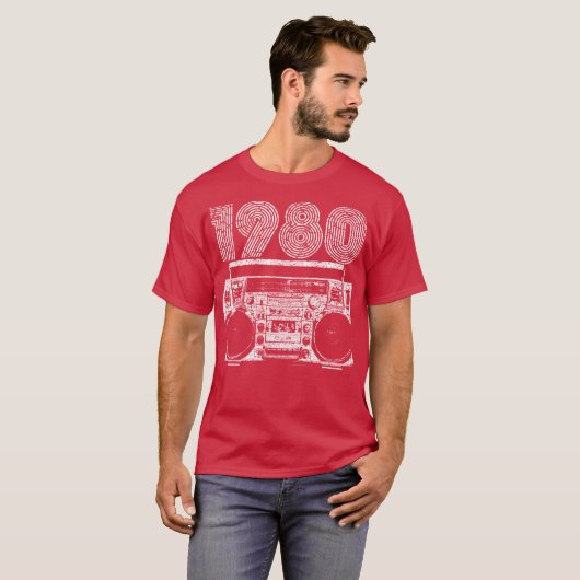 Boombox 1980 t-shirt (Voorkant volledig)