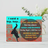 Boombox 80/Hop Party-uitnodiging voor Break Kaart (Staand voorkant)