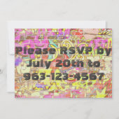 Boombox 80/Hop Party-uitnodiging voor Break Kaart (Achterkant)