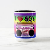 Boombox '80's Retro '80's Coffee-Mok Tweekleurige Koffiemok (Center)