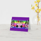 Boombox 80's Retro 80's Note Kaart (Gele Bloem)