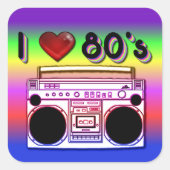 Boombox 80's Retro 80's Stickers (Voorkant)