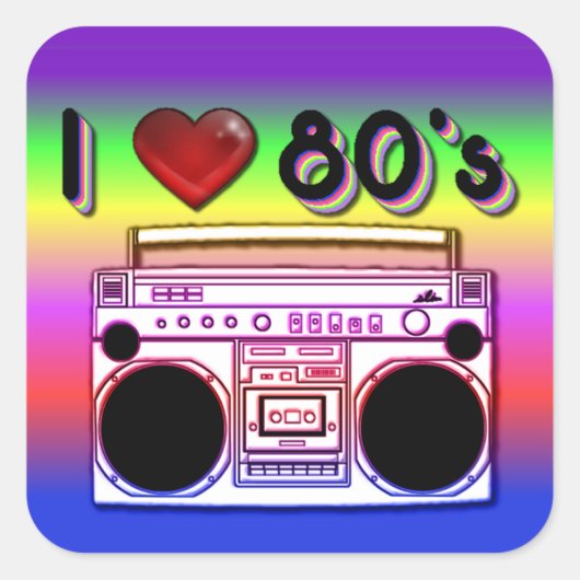 Boombox 80's Retro 80's Stickers (Voorkant)