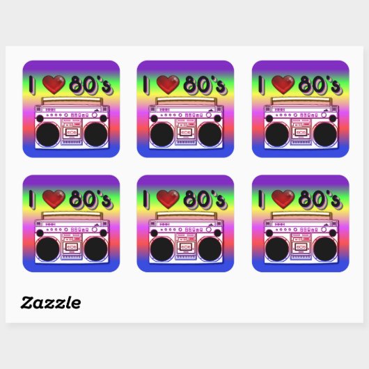 Boombox 80's Retro 80's Stickers (Vel)