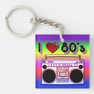 Boombox 80's Retro Acrylhoudend Sleutelhanger