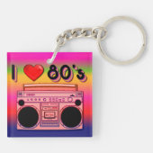 Boombox 80's Retro Acrylhoudend Sleutelhanger (Achterkant)
