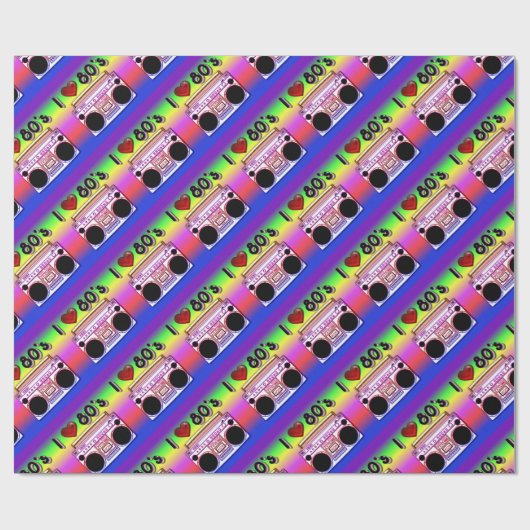 Boombox 80's Retro Cadeaupapier (Vlak)