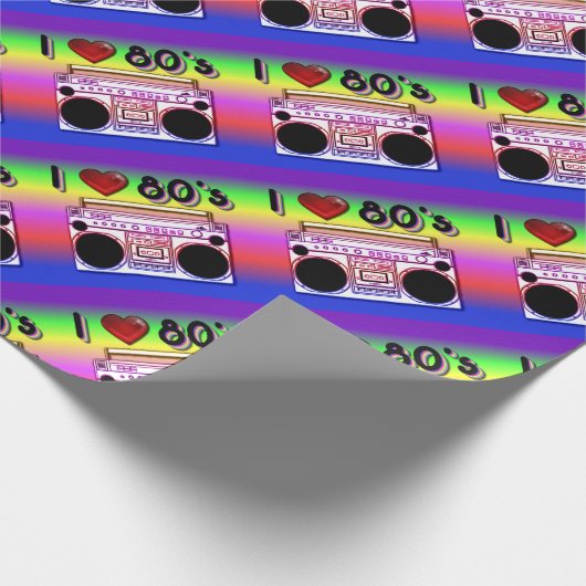 Boombox 80's Retro Cadeaupapier (Hoek)