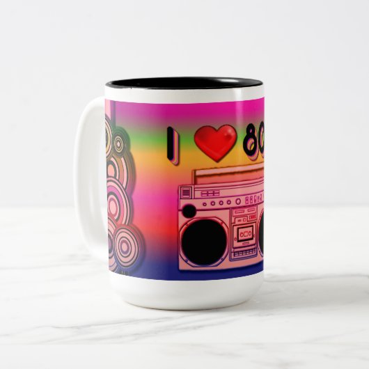 Boombox 80's Retro Coffee Mok 2 (Voorkant links)