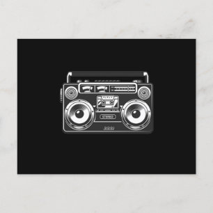Boombox  80s retro hip hop rap zwart briefkaart
