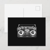 Boombox  80s retro hip hop rap zwart briefkaart (Voorkant / Achterkant)