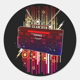 Boombox Blast Ronde Sticker