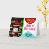 Boombox Boom Box Child 1980s 80 Fun Birthday Kaart (Gele Bloem)