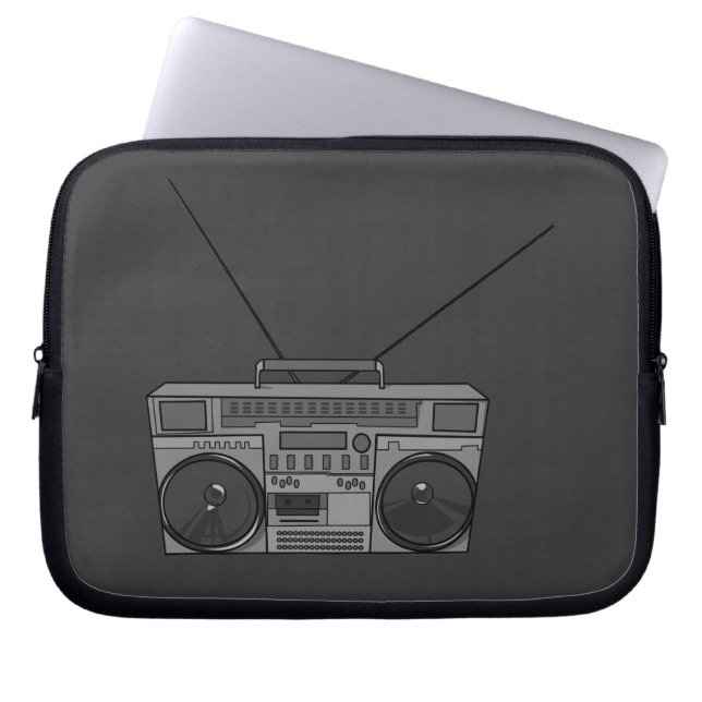 Boombox/Boom Box Stereo Tape Radio Player Laptop Sleeve (Voorkant)