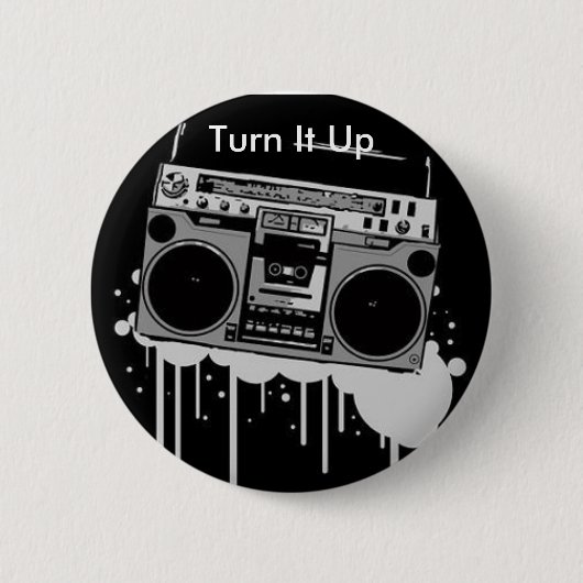 Boombox Button: Sound-Echo-Design Ronde Button 5,7 Cm (Voorkant)