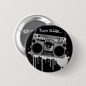 Boombox Button: Sound-Echo-Design Ronde Button 5,7 Cm (Voorkant /achterkant)