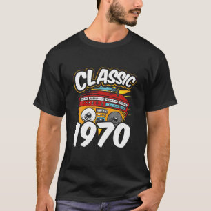 Boombox Classic 1970 Music Cassette 8 Track Radio T-shirt