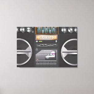 Boombox Ghetto Blaster Canvas Afdruk