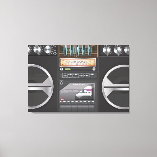 Boombox Ghetto Blaster Canvas Afdruk (Voorkant)