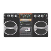 Boombox Ghetto Blaster Etiket (Voorkant)