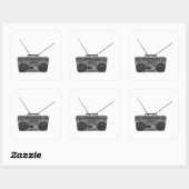 Boombox Ghetto Blaster Jambox Radio Cassette Vierkante Sticker (Vel)