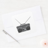 Boombox Ghetto Blaster Jambox Radio Cassette Vierkante Sticker (Envelop)